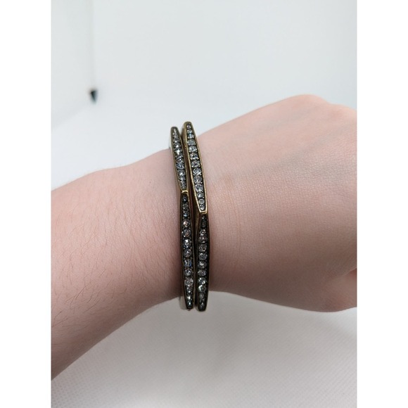 2 Chloe & Isabel Rhinestone Edgy Bangles - Picture 3 of 5